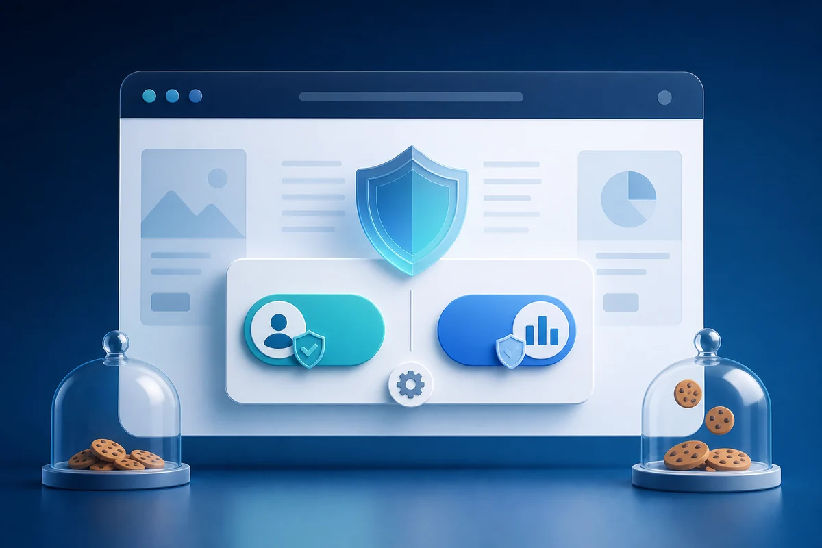 Interfaz equilibrada de privacidad y configuración de cookies
