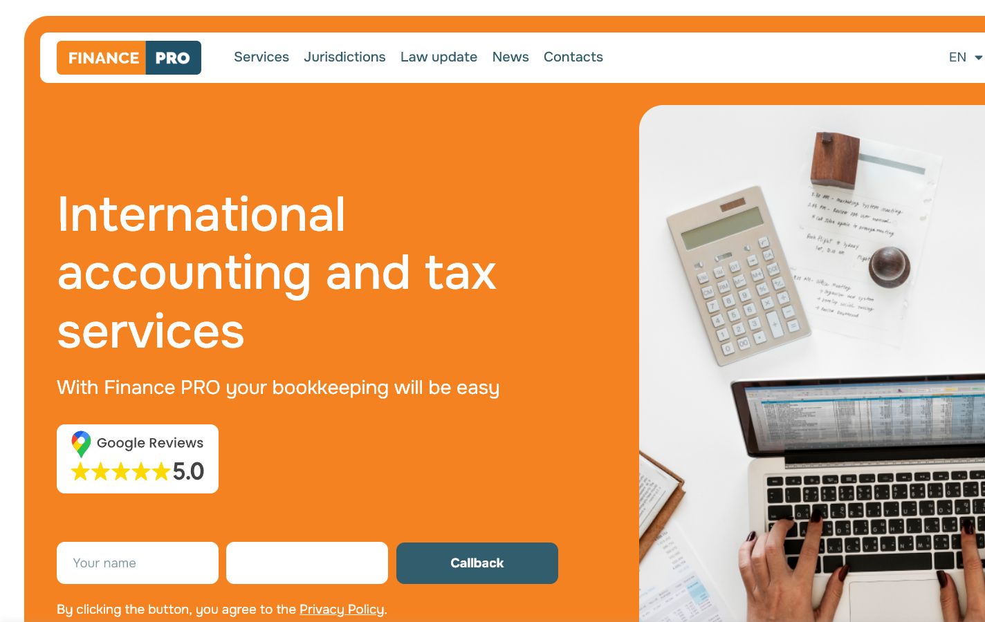 Sitio web de contabilidad internacional de FPRO