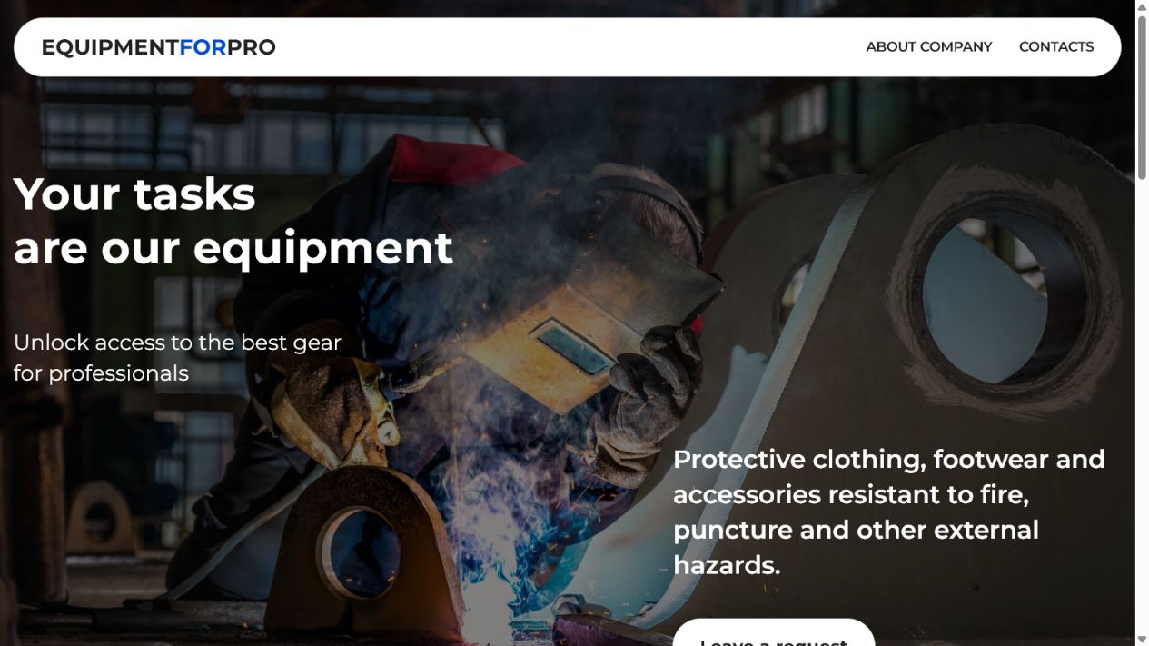 Sitio web de equipamiento profesional EquipForPro