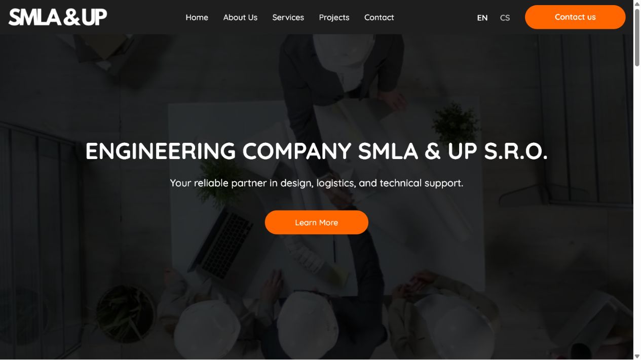 Sitio web de la empresa de ingeniería SMLA & UP